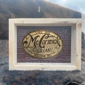 Vintage McCormick Gold Label Brass Belt Buckle